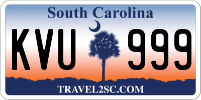 SC license plate KVU999