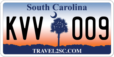 SC license plate KVV009