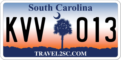 SC license plate KVV013