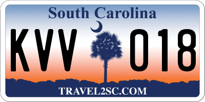 SC license plate KVV018