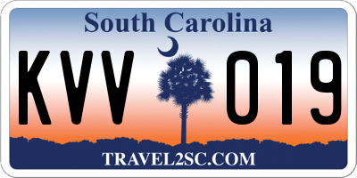 SC license plate KVV019
