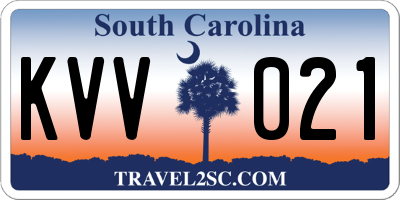 SC license plate KVV021
