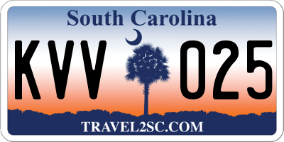 SC license plate KVV025