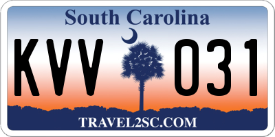 SC license plate KVV031