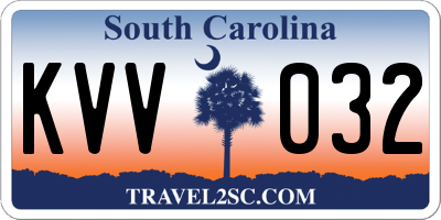 SC license plate KVV032