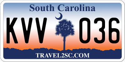 SC license plate KVV036