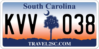 SC license plate KVV038
