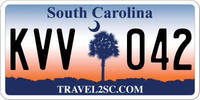 SC license plate KVV042