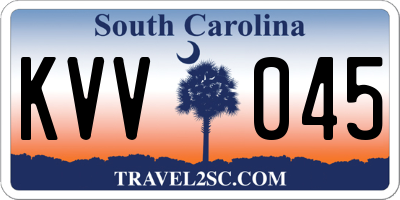 SC license plate KVV045