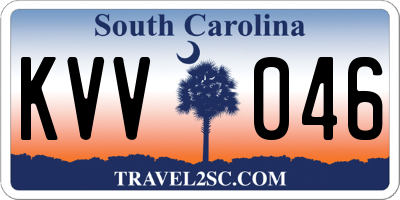 SC license plate KVV046