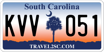 SC license plate KVV051