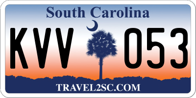 SC license plate KVV053
