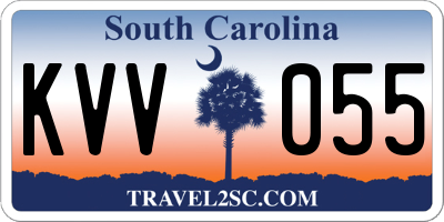 SC license plate KVV055
