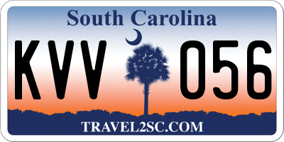 SC license plate KVV056