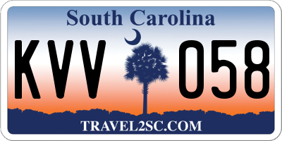SC license plate KVV058
