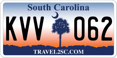 SC license plate KVV062