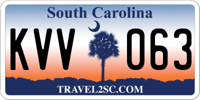 SC license plate KVV063