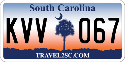 SC license plate KVV067