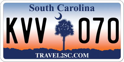 SC license plate KVV070
