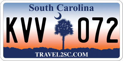 SC license plate KVV072