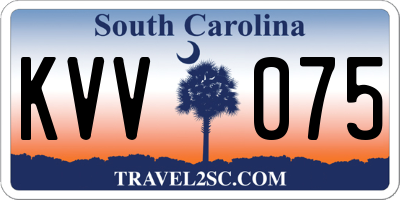 SC license plate KVV075