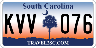 SC license plate KVV076