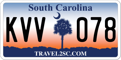 SC license plate KVV078