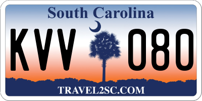 SC license plate KVV080