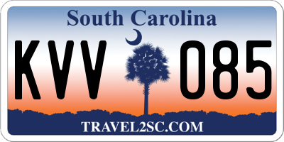 SC license plate KVV085