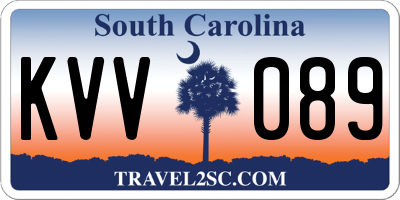 SC license plate KVV089