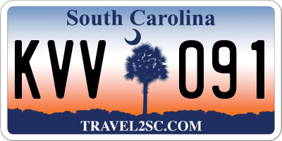 SC license plate KVV091
