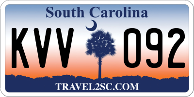 SC license plate KVV092