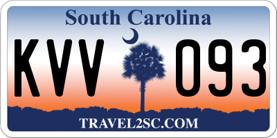 SC license plate KVV093