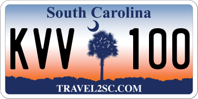 SC license plate KVV100