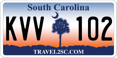 SC license plate KVV102