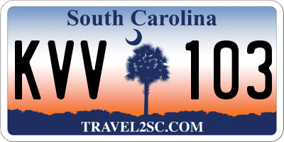 SC license plate KVV103