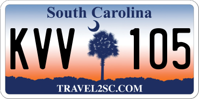 SC license plate KVV105