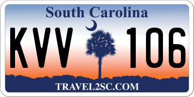SC license plate KVV106