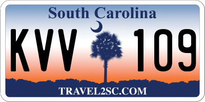 SC license plate KVV109