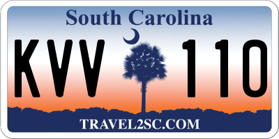 SC license plate KVV110