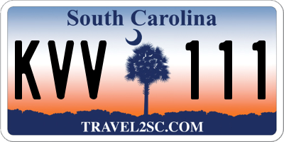 SC license plate KVV111