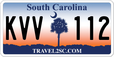 SC license plate KVV112