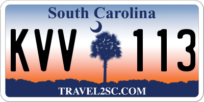 SC license plate KVV113