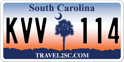 SC license plate KVV114