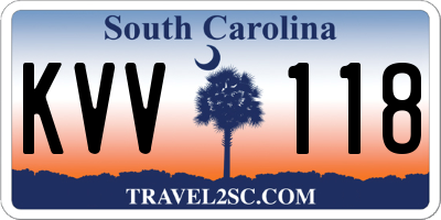 SC license plate KVV118