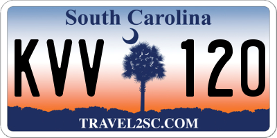 SC license plate KVV120