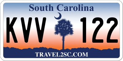 SC license plate KVV122