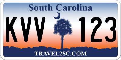 SC license plate KVV123