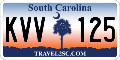 SC license plate KVV125