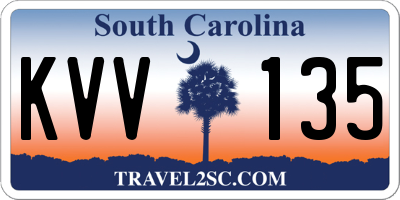 SC license plate KVV135